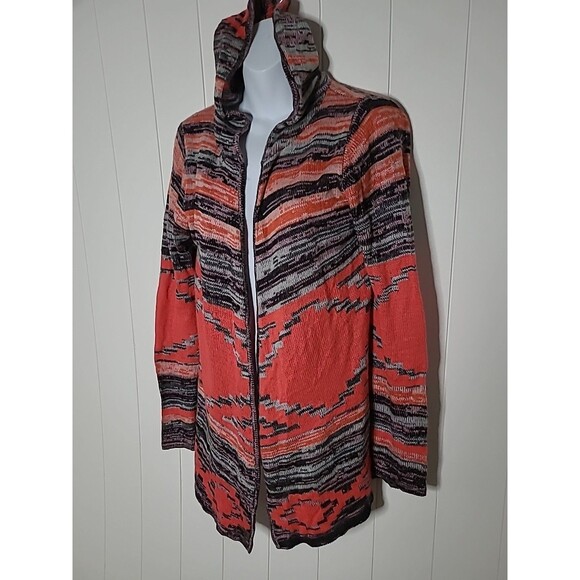 Red Camel Southwestern Cardigan XL Womens Open Front Long Sleeve Cowgirl Hood - Picture 2 of 8